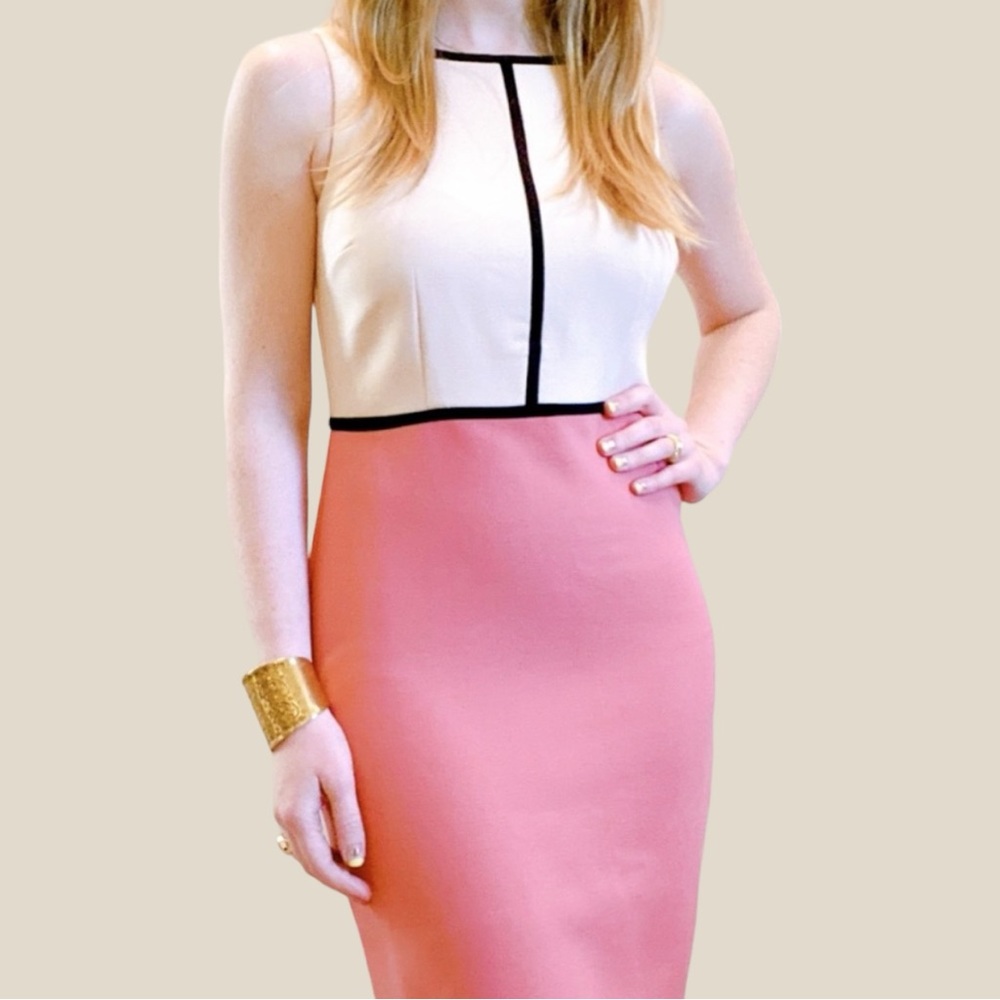 Loft Colorblocked Tipped Sheath Dress- Size 8